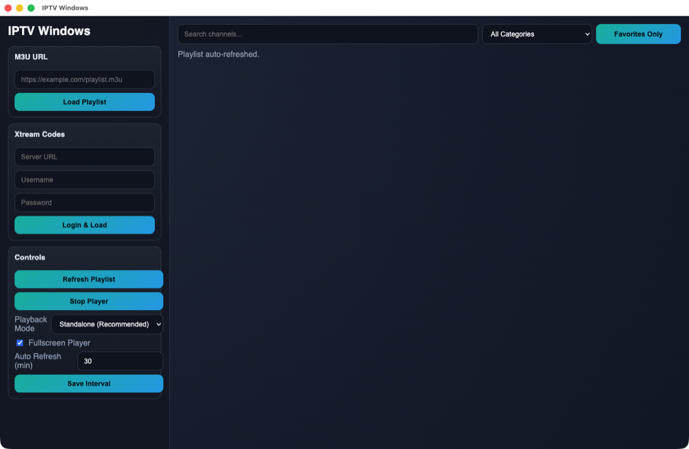 IPTV for Windows screenshot 1